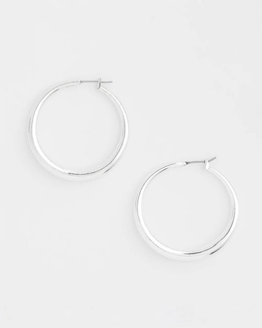 Cassie Silver-Tone Hoop Earrings - Chico's