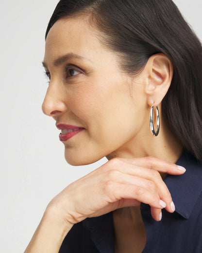 Cassie Silver-Tone Hoop Earrings - Chico's
