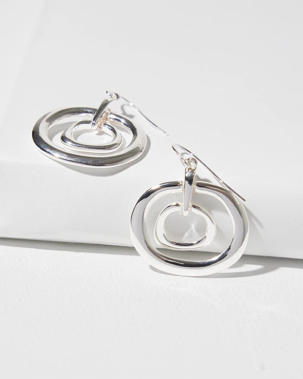 Silver Tone Drop Pendant Earrings - Chico's