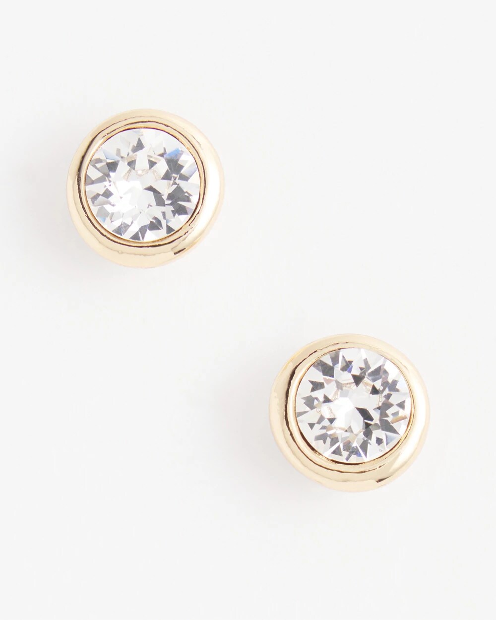 Gold Tone Crystal Stud Earrings - Chico's