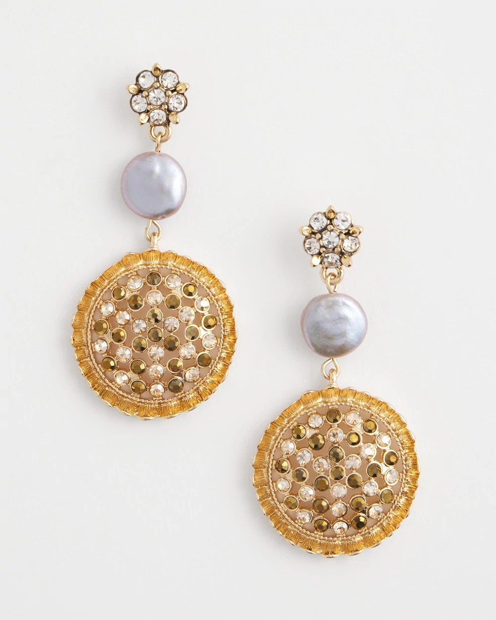 Gold Medallion Drop Earrings - Chico's