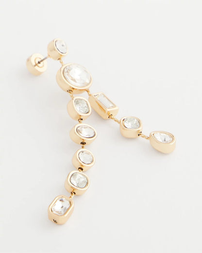 Bezel Set Linear Goldtone Earrings - Chico's