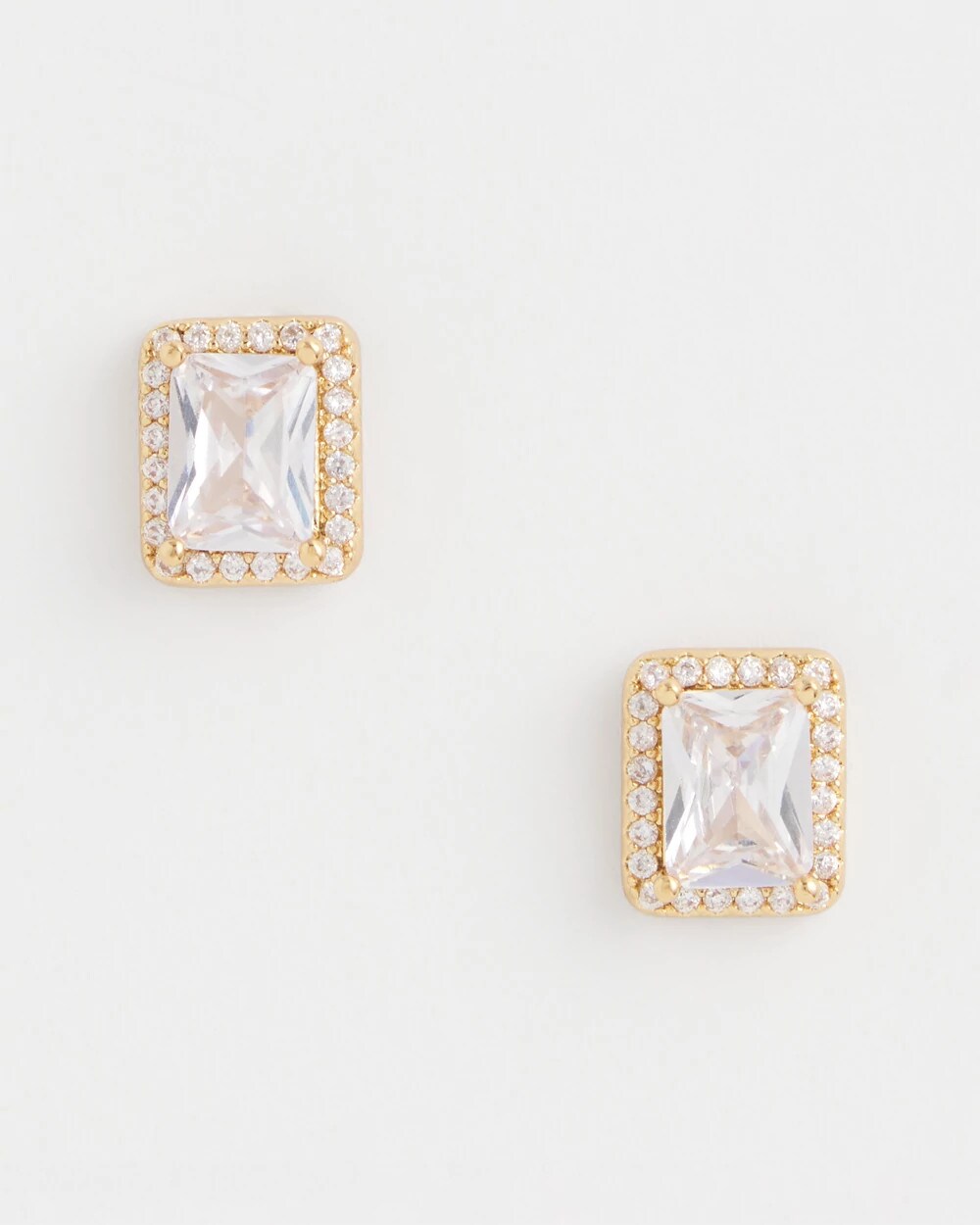 Gold Emerald Cut Stud Earrings - Chico's