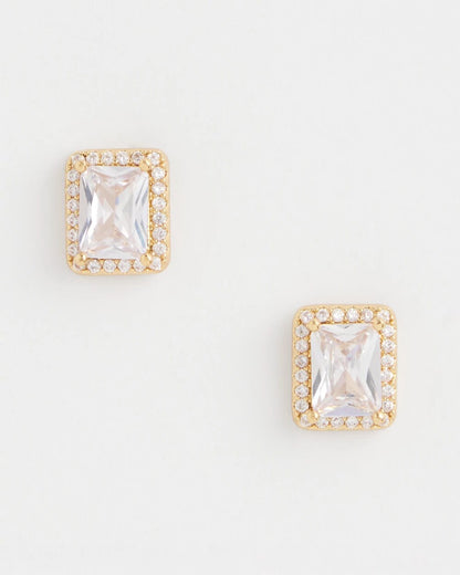 Gold Emerald Cut Stud Earrings - Chico's