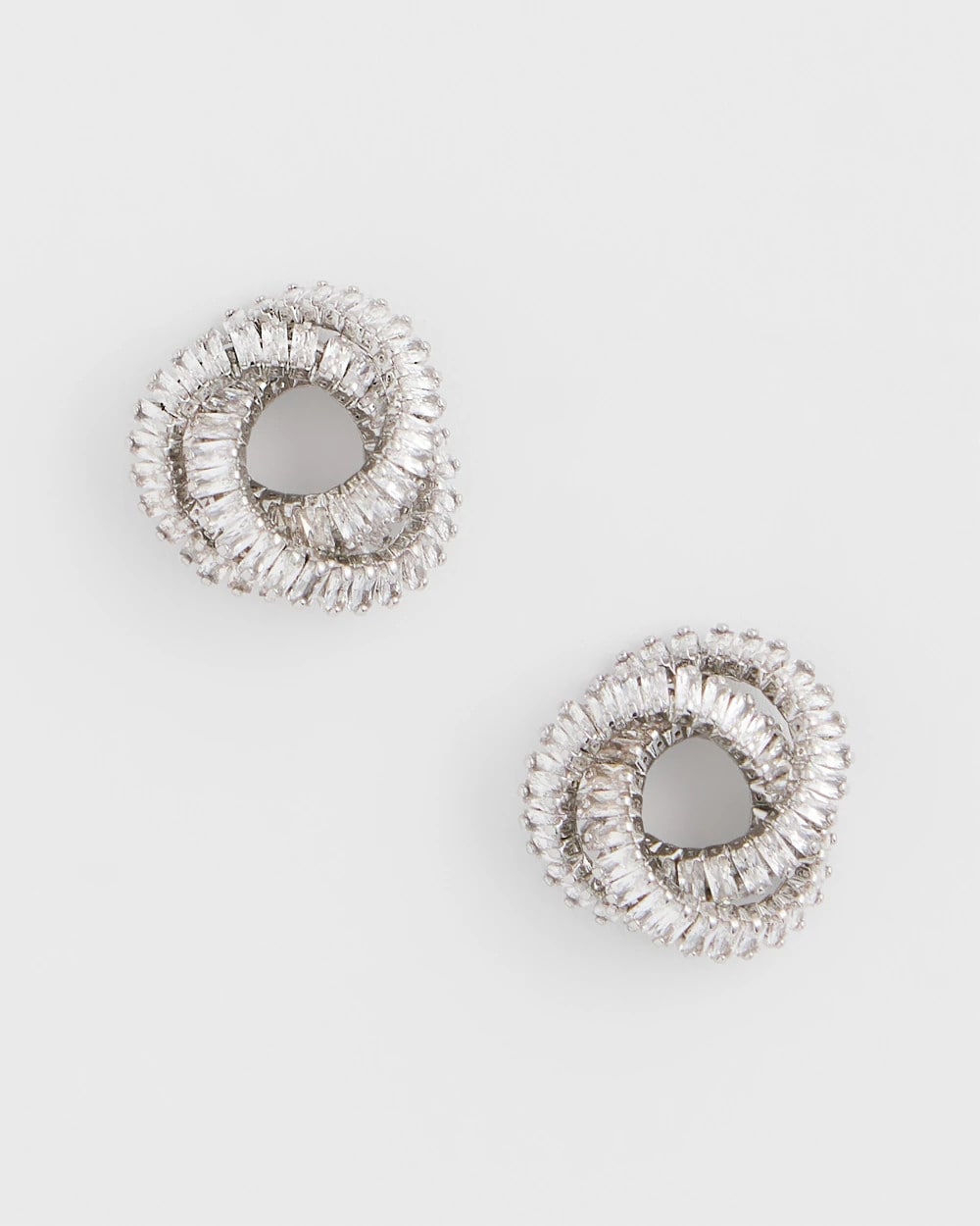 Silvertone Twisted Stud Earrings - Chico's