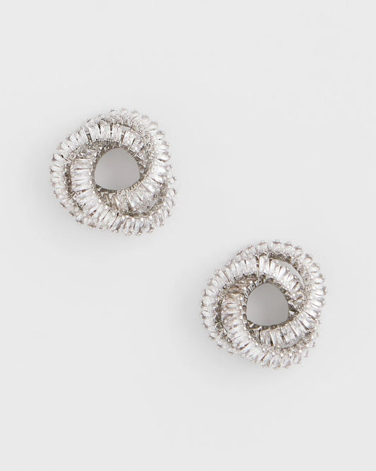 Silvertone Twisted Stud Earrings - Chico's