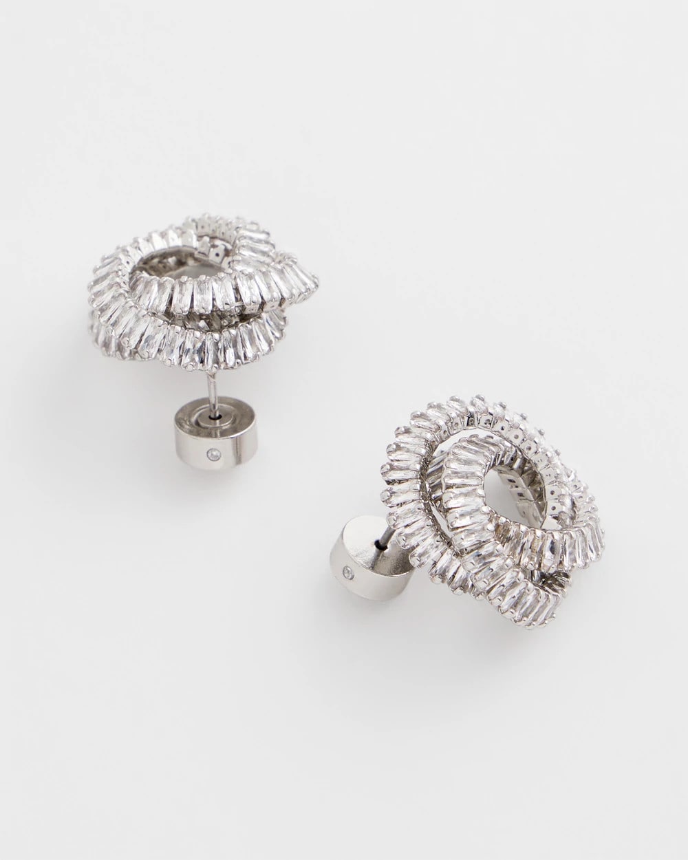 Silvertone Twisted Stud Earrings - Chico's