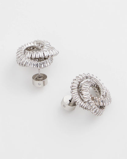 Silvertone Twisted Stud Earrings - Chico's