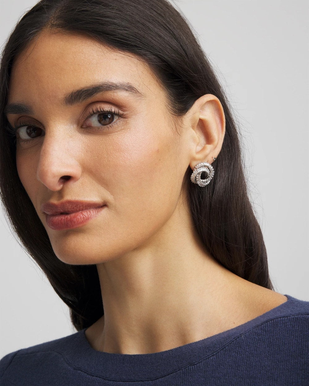 Silvertone Twisted Stud Earrings - Chico's