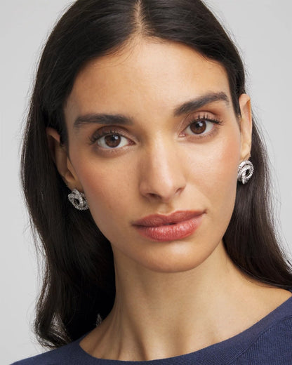 Silvertone Twisted Stud Earrings - Chico's