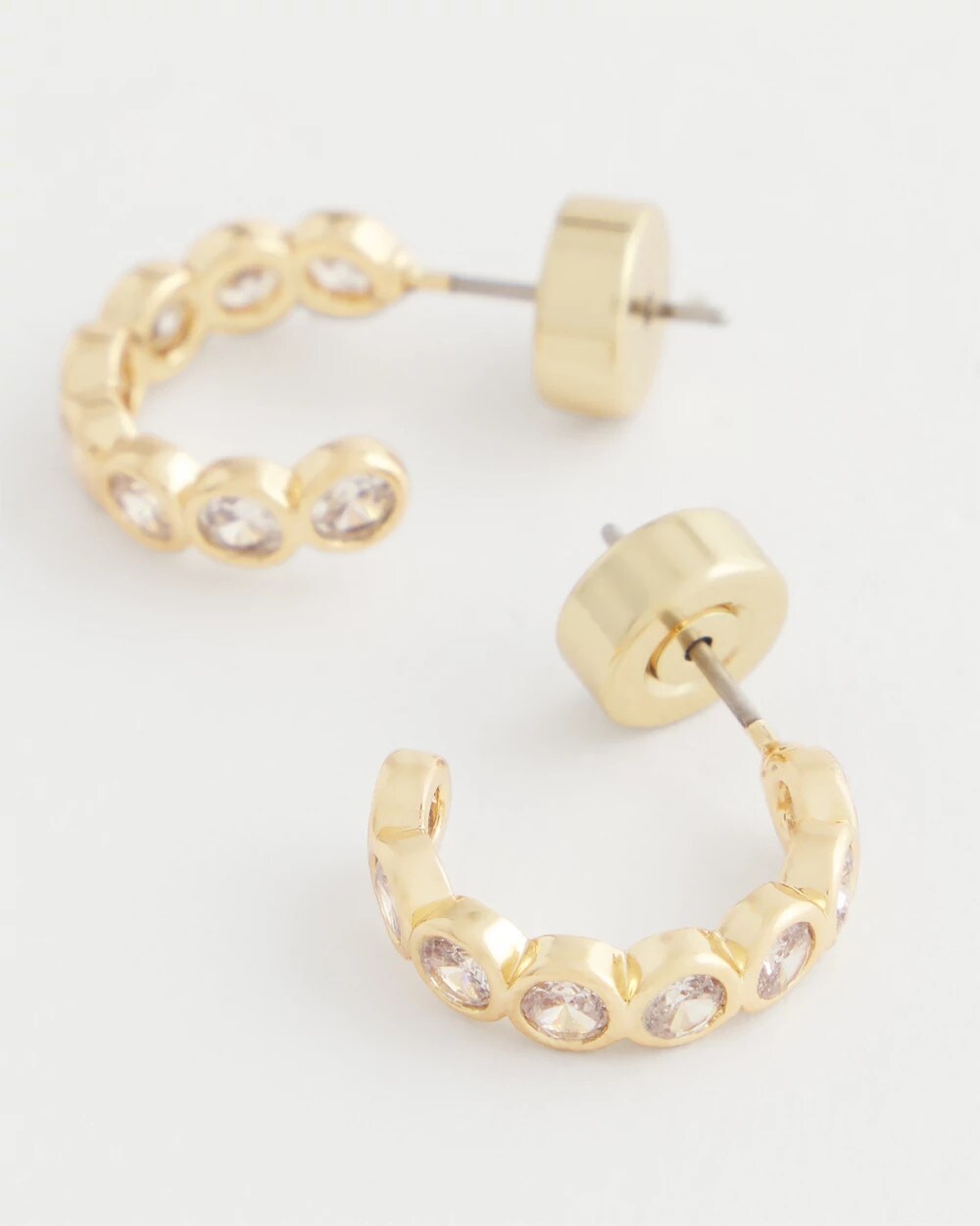 Goldtone Crystal Mini Hoop Earrings - Chico's