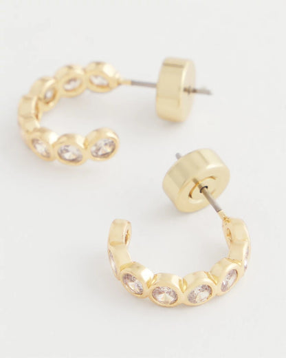 Goldtone Crystal Mini Hoop Earrings - Chico's