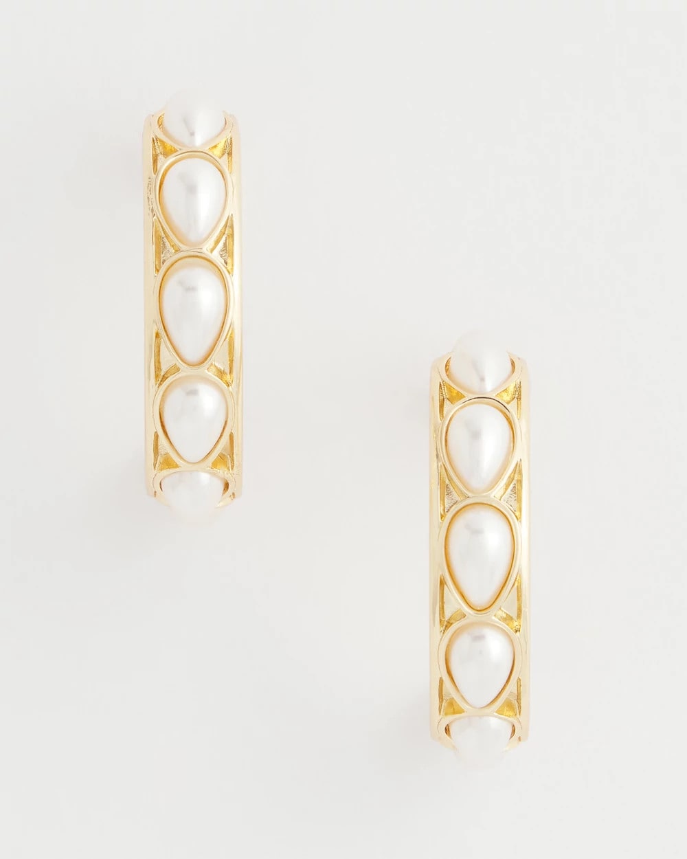 No Droop® Faux Pearl Hoop Earrings - Chico's