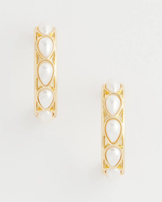 No Droop® Faux Pearl Hoop Earrings - Chico's