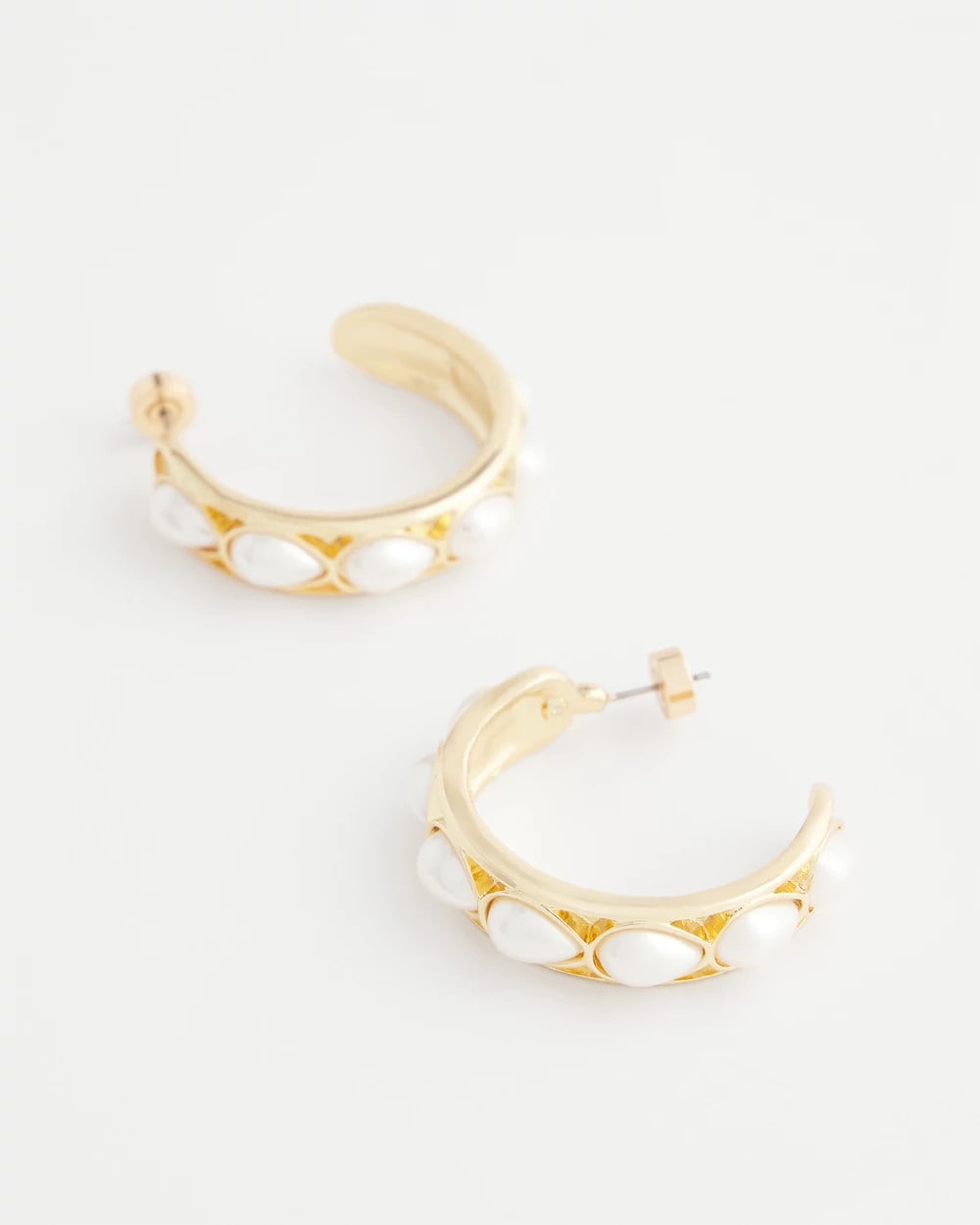No Droop® Faux Pearl Hoop Earrings - Chico's