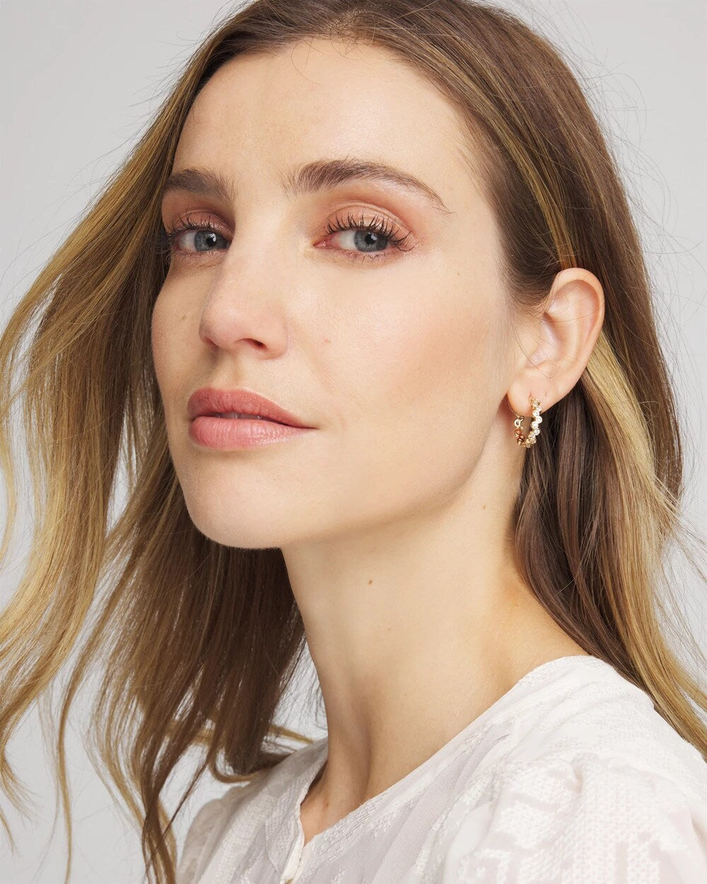 Goldtone Cubic Zirconia Hoop Earrings - Chico's