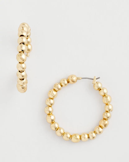 No Droop® Golden Beaded Hoop Earrings - Chico's