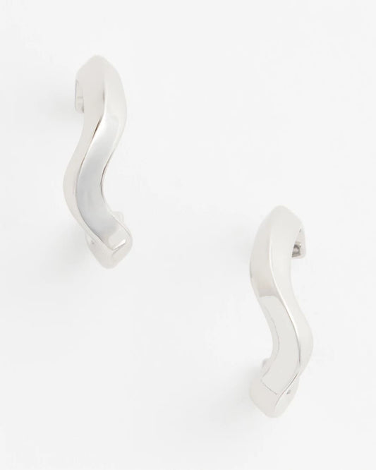 Silver Wavy Hoop Earrings - Chico's