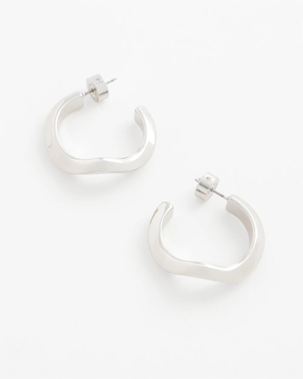 Silver Wavy Hoop Earrings - Chico's
