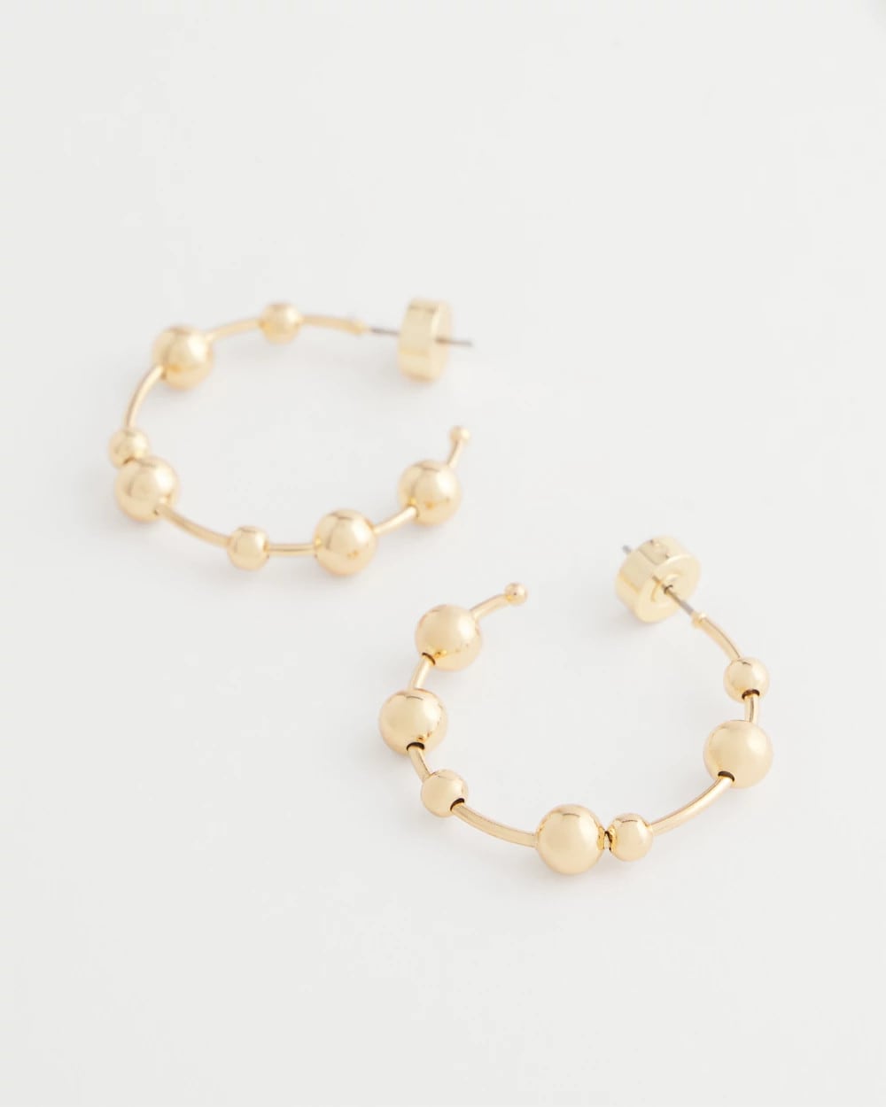 Goldtone Beaded Hoop Earrings - Chico's