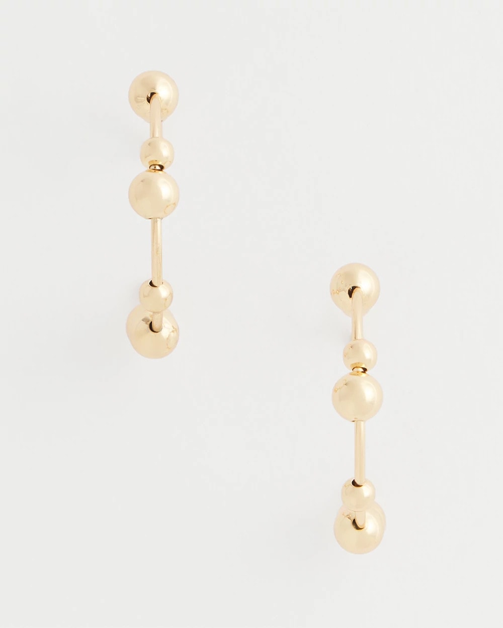 Goldtone Beaded Hoop Earrings - Chico's