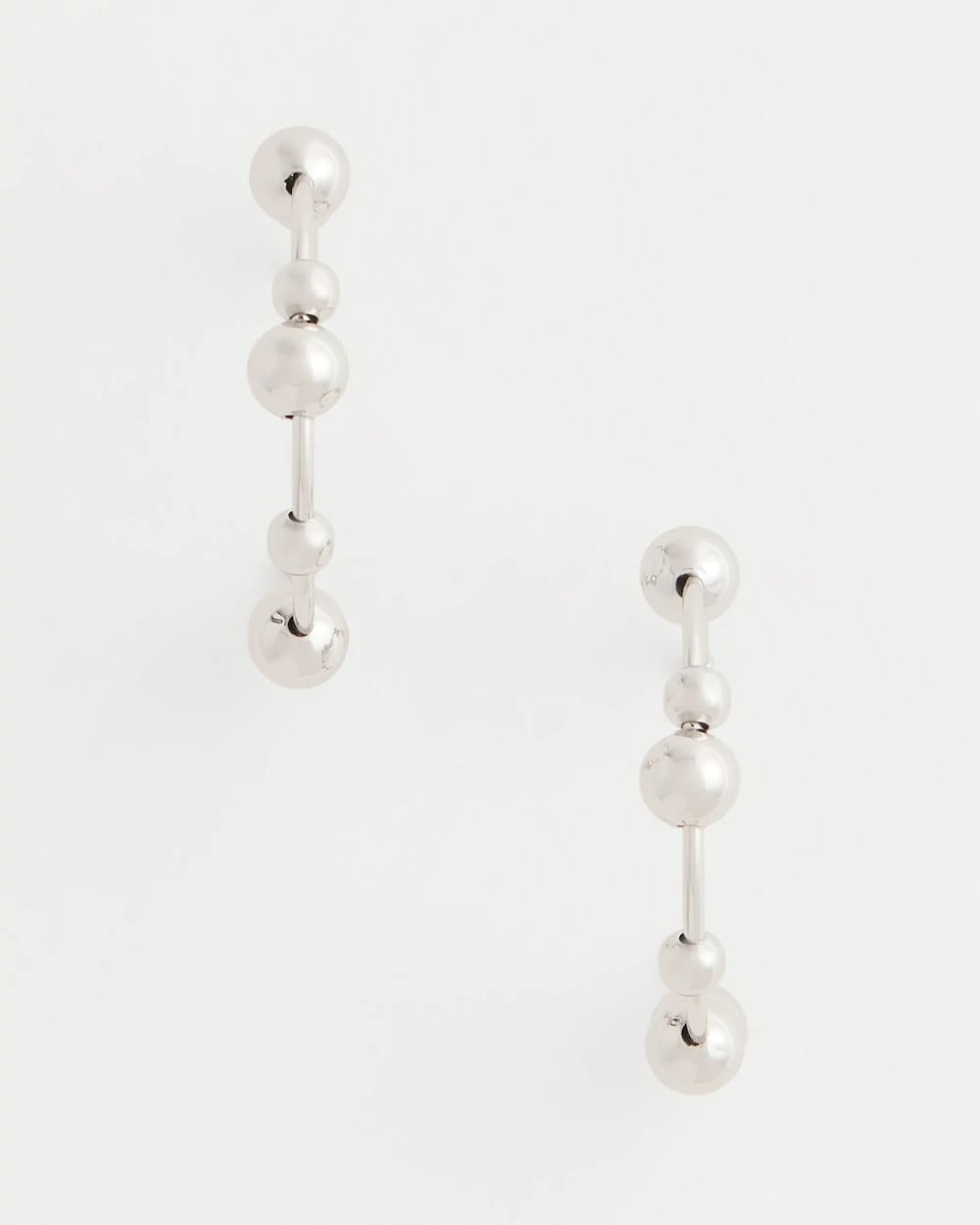 Silvertone Beaded Hoop Earrings - Chico's