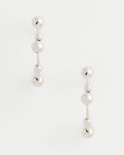Silvertone Beaded Hoop Earrings - Chico's