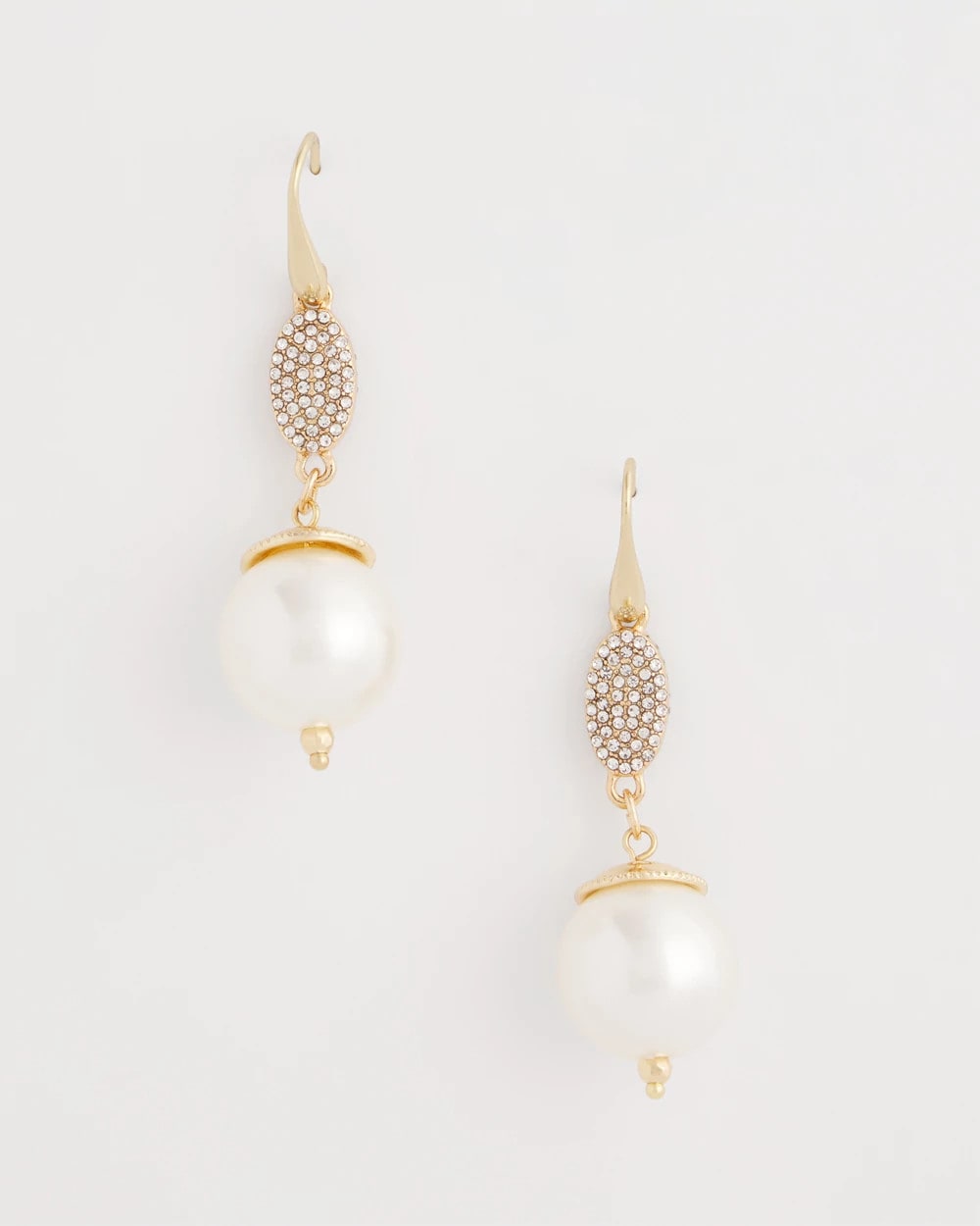 Faux Pearl and Pave Drop Earrings - Chico's