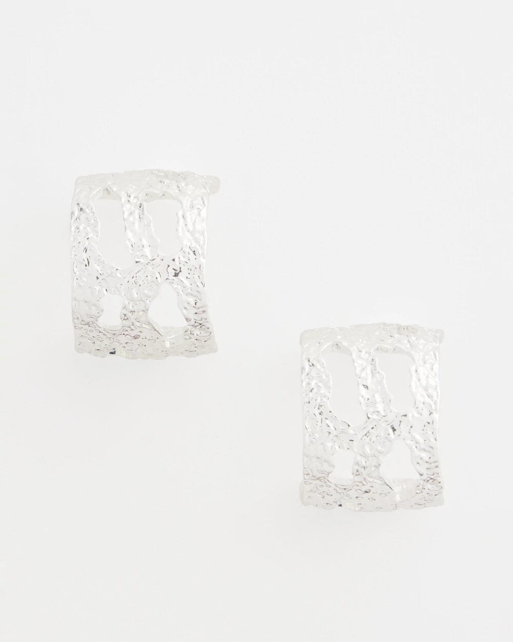 No Droop® Cutout Silvertone Hoop Earrings - Chico's
