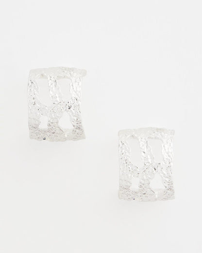 No Droop® Cutout Silvertone Hoop Earrings - Chico's