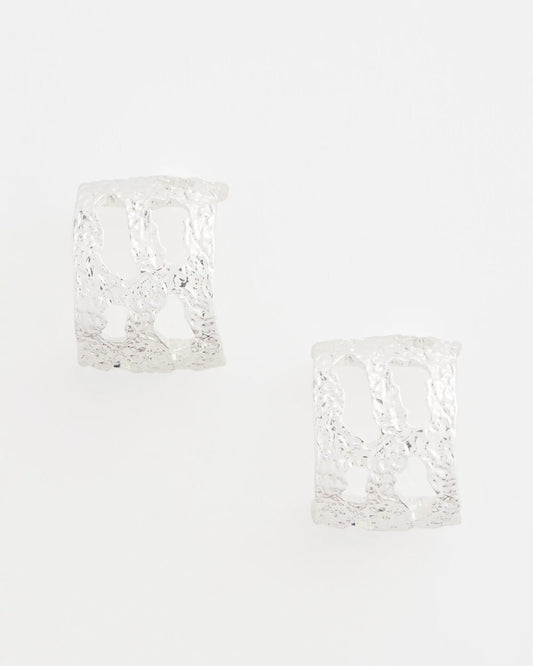No Droop® Cutout Silvertone Hoop Earrings - Chico's