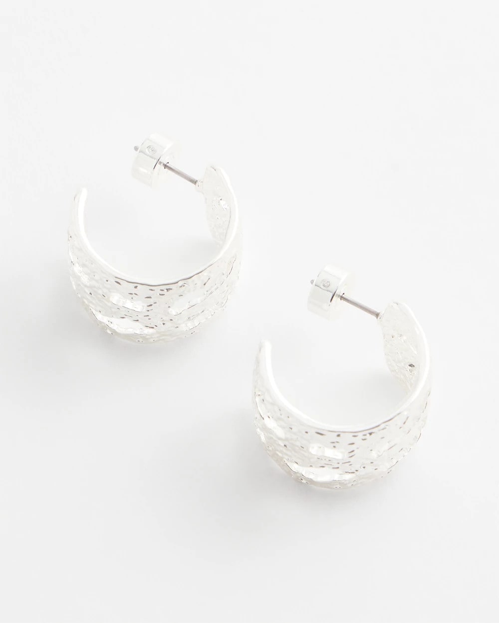 No Droop® Cutout Silvertone Hoop Earrings - Chico's