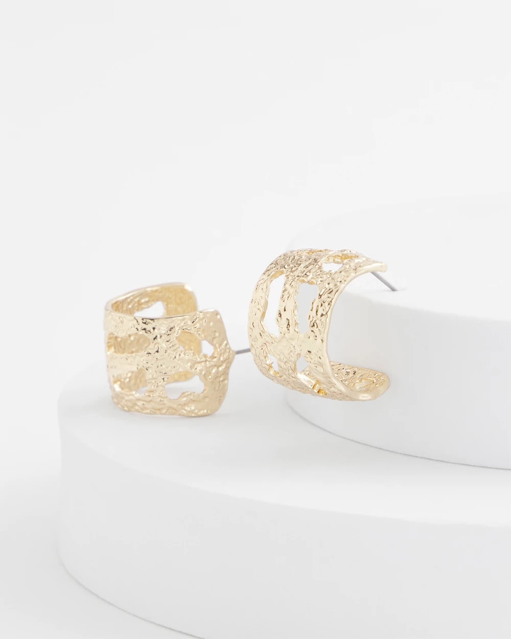 No Droop® Cutout Goldtone Hoop Earrings - Chico's