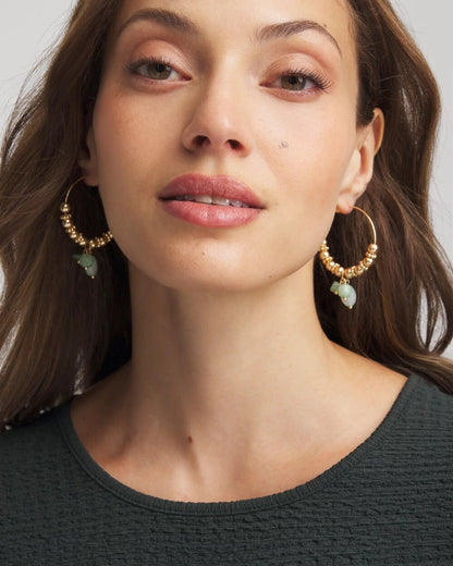 No Droop® Gem Beaded Hoop Earrings - Chico's