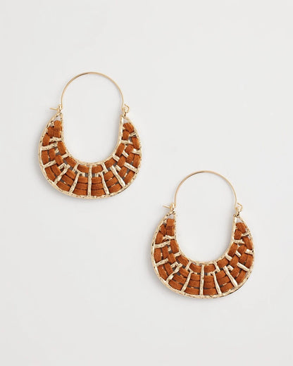 Leather Half-Moon Hoop Earrings - Chico's