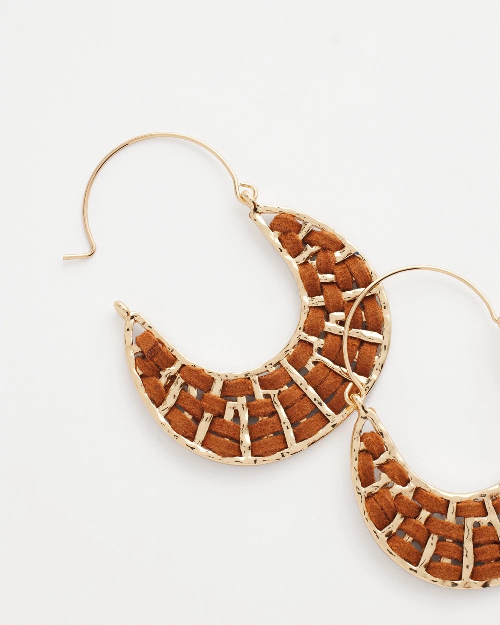 Leather Half-Moon Hoop Earrings - Chico's