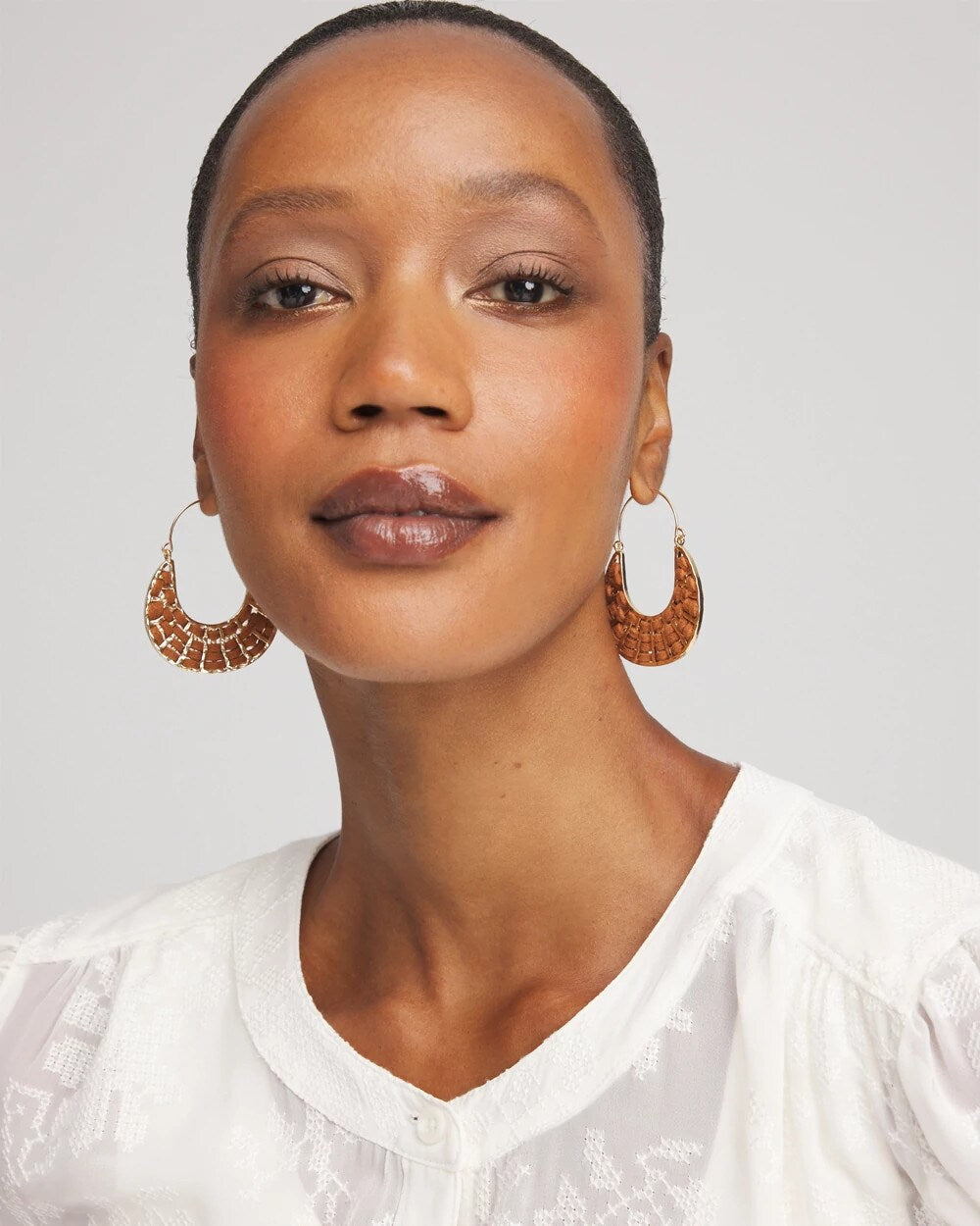Leather Half-Moon Hoop Earrings - Chico's