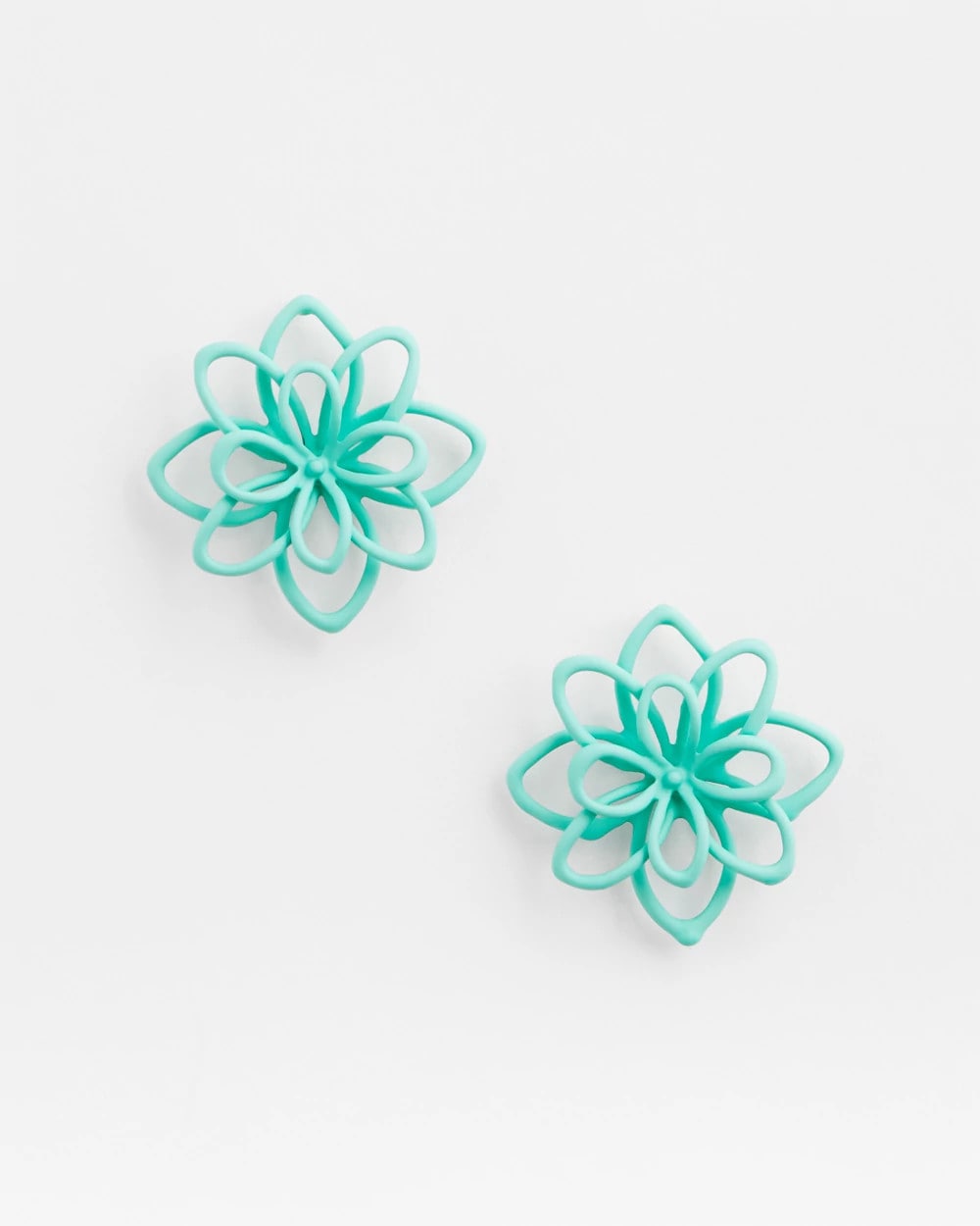 No Droop™ Teal  Flower Stud Earrings - Chico's