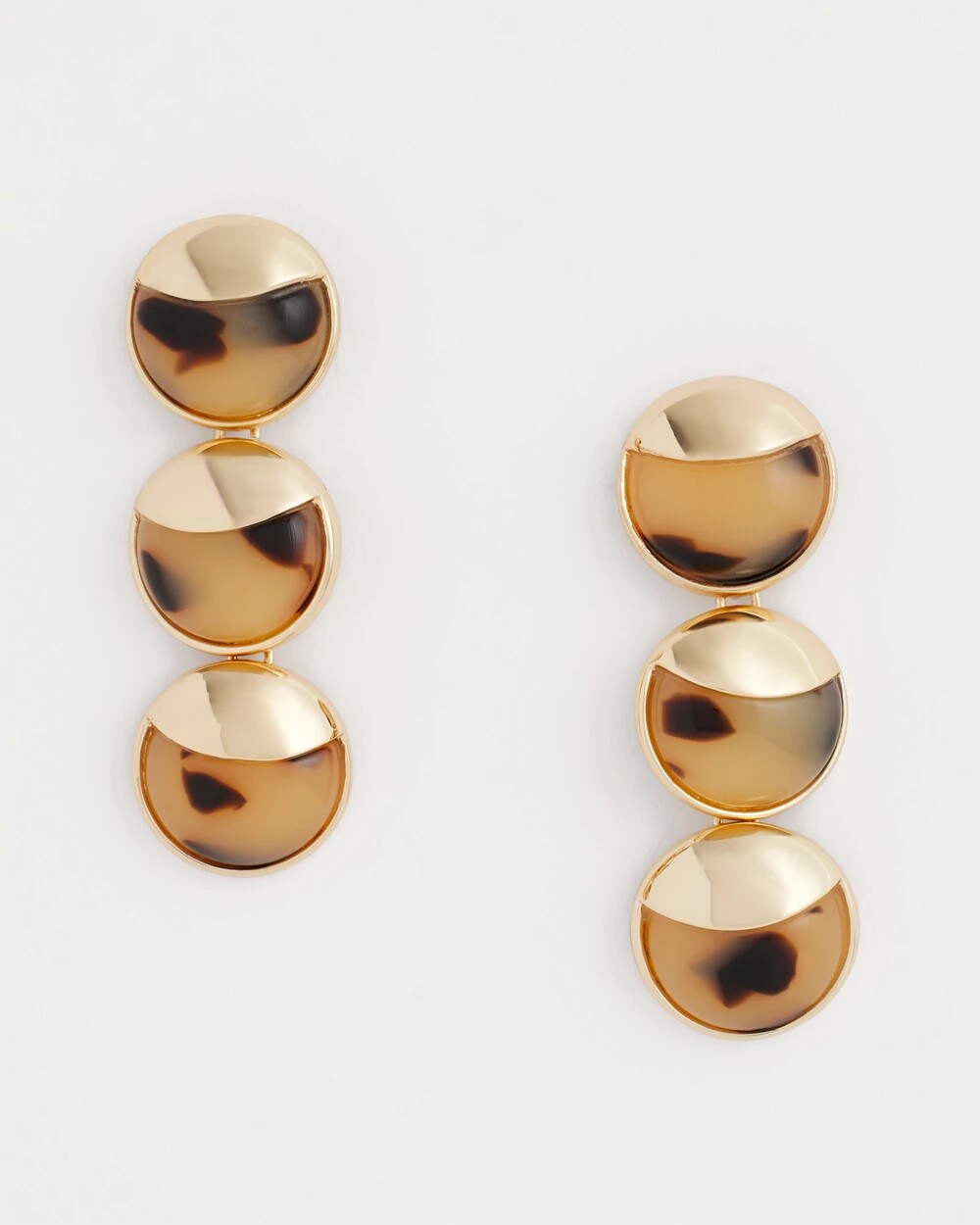 No Droop® Golden Tortoise Linear Drop Earrings - Chico's