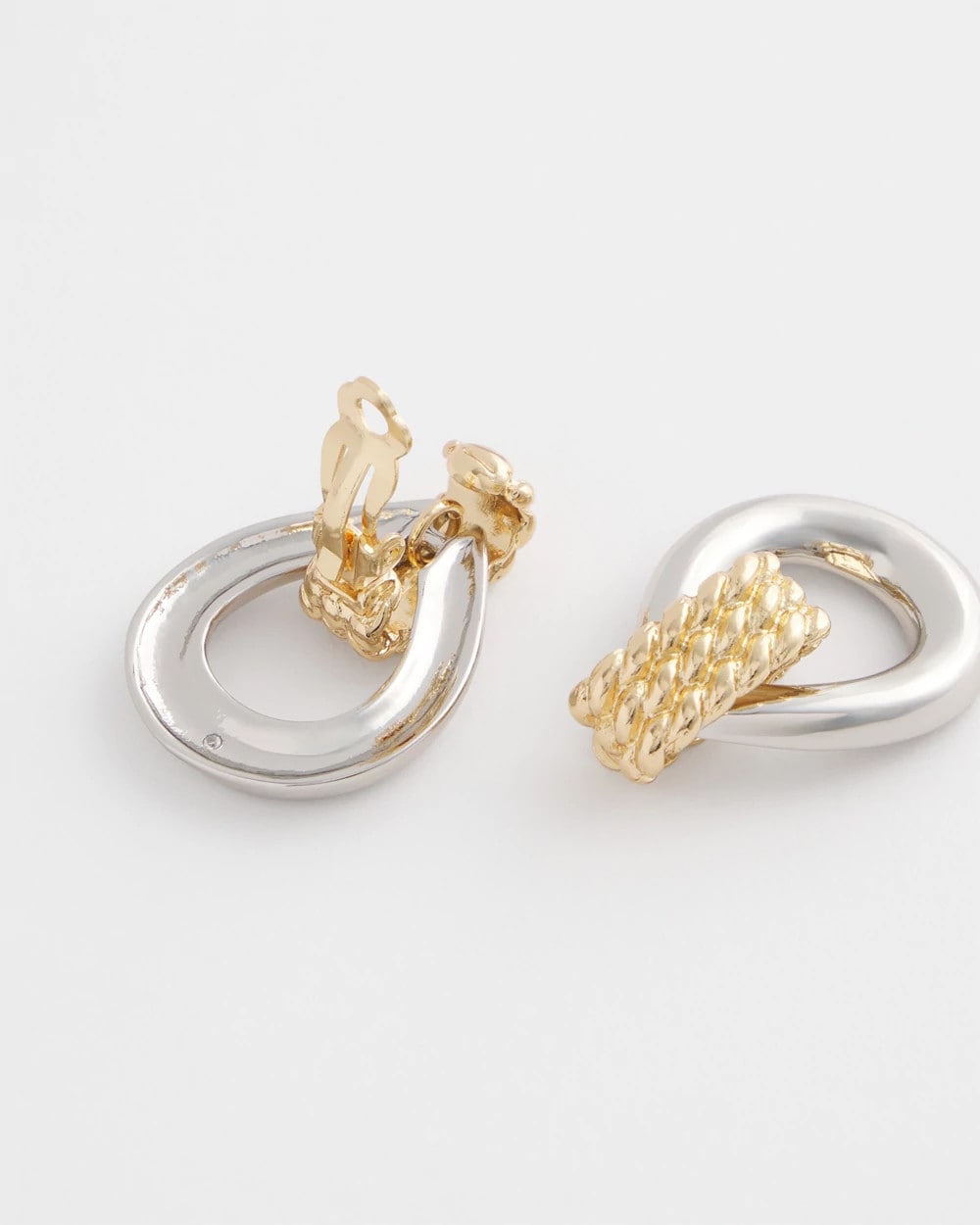 No Droop™ Mixed-Metal Teardrop Clip-On Earrings - Chico's