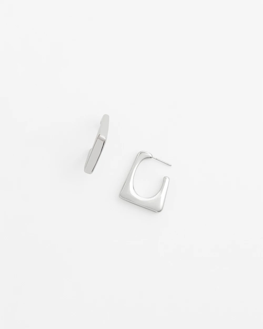 No Droop® Silver Tone Square Hoops - Chico's