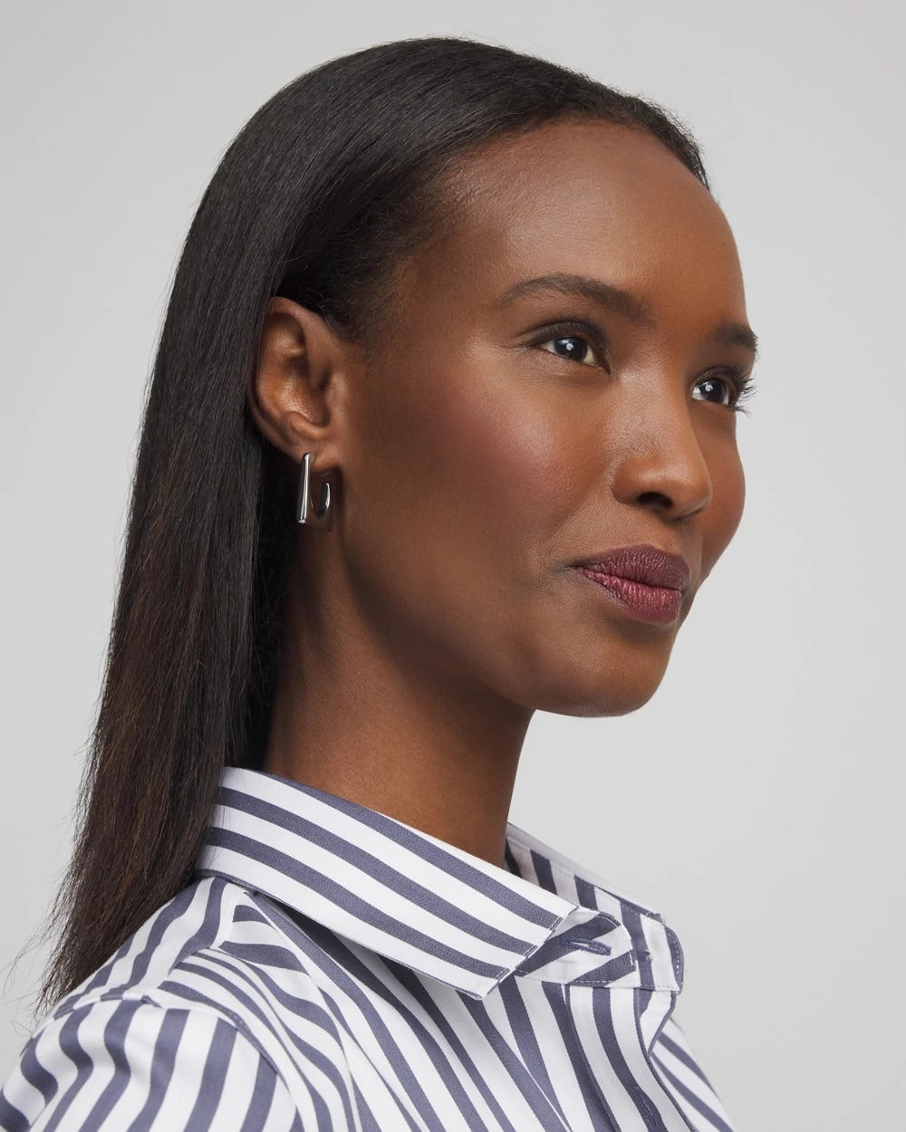 No Droop® Silver Tone Square Hoops - Chico's