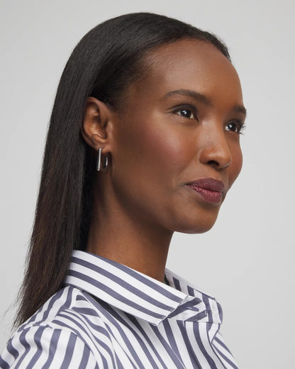 No Droop® Silver Tone Square Hoops - Chico's