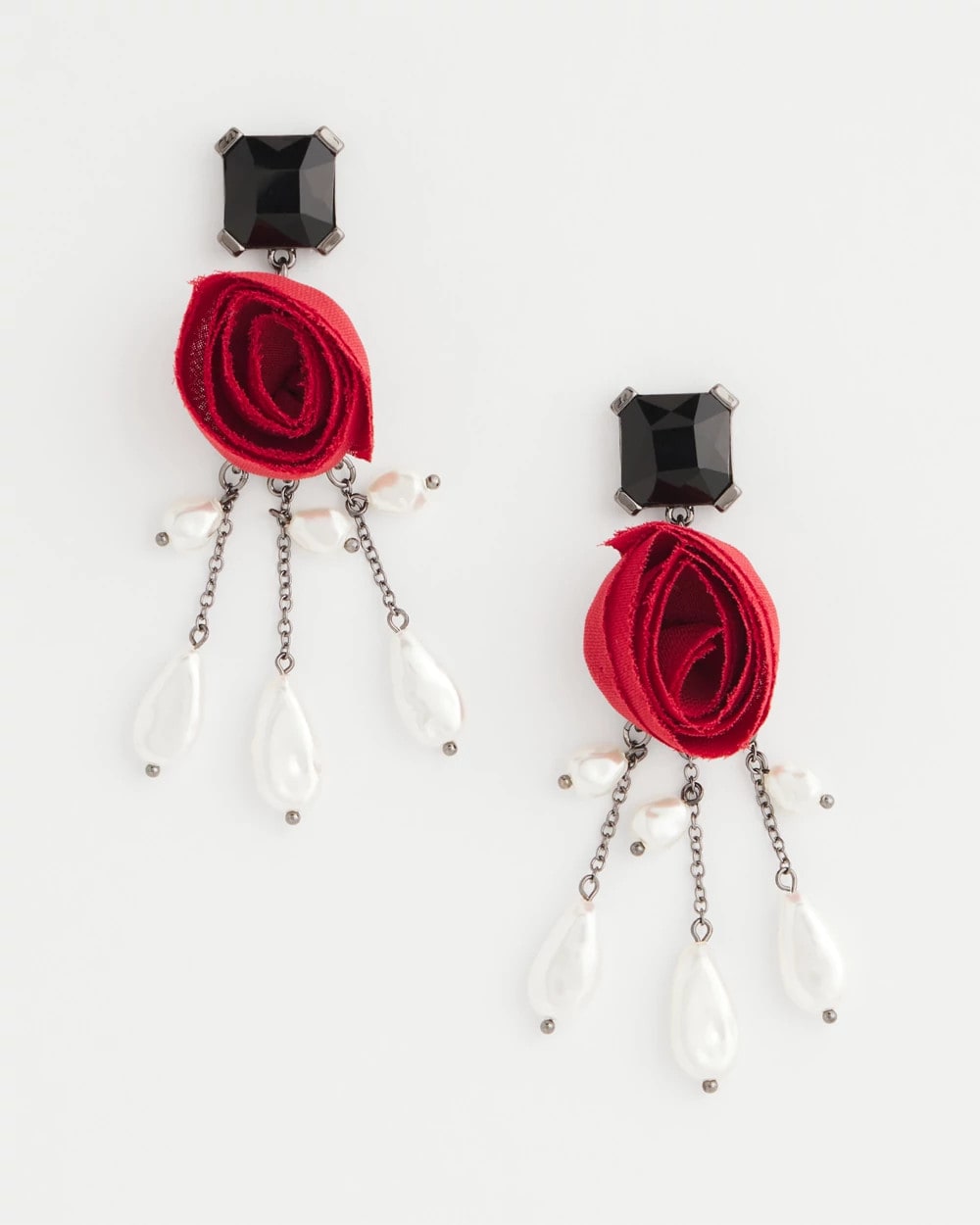 Red Rose Drop Earrings - Chico's