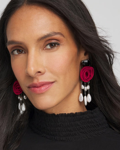 Red Rose Drop Earrings - Chico's