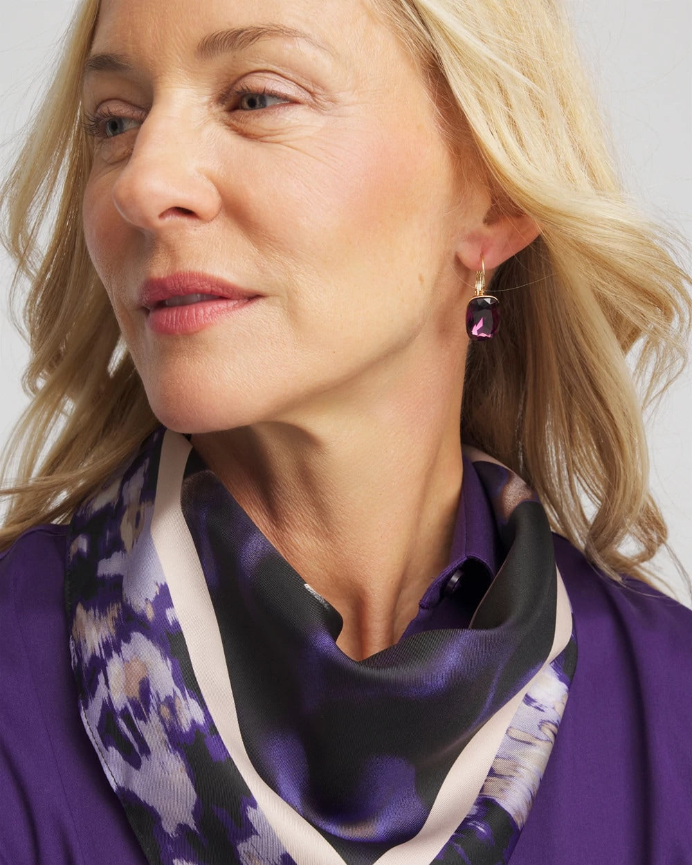 Purple Gem Drop Earrings - Chico's
