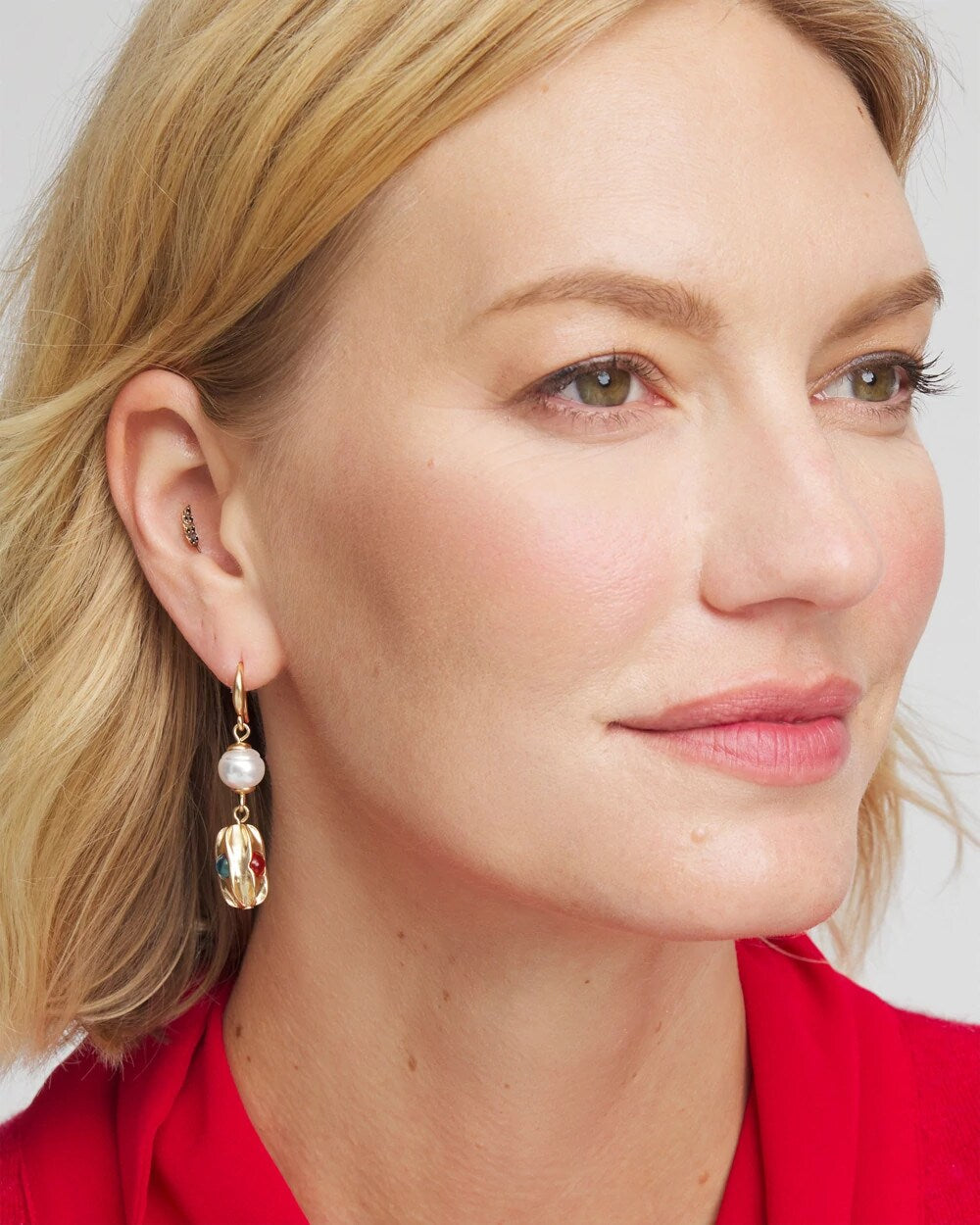 No Droop® Goldtone Faux Pearl Earrings - Chico's