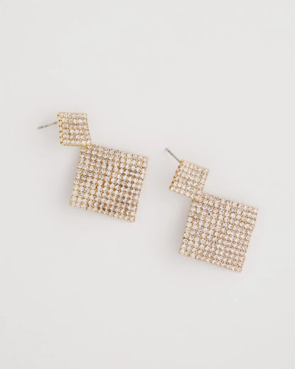 Curved Crystal Earrings - Chico's