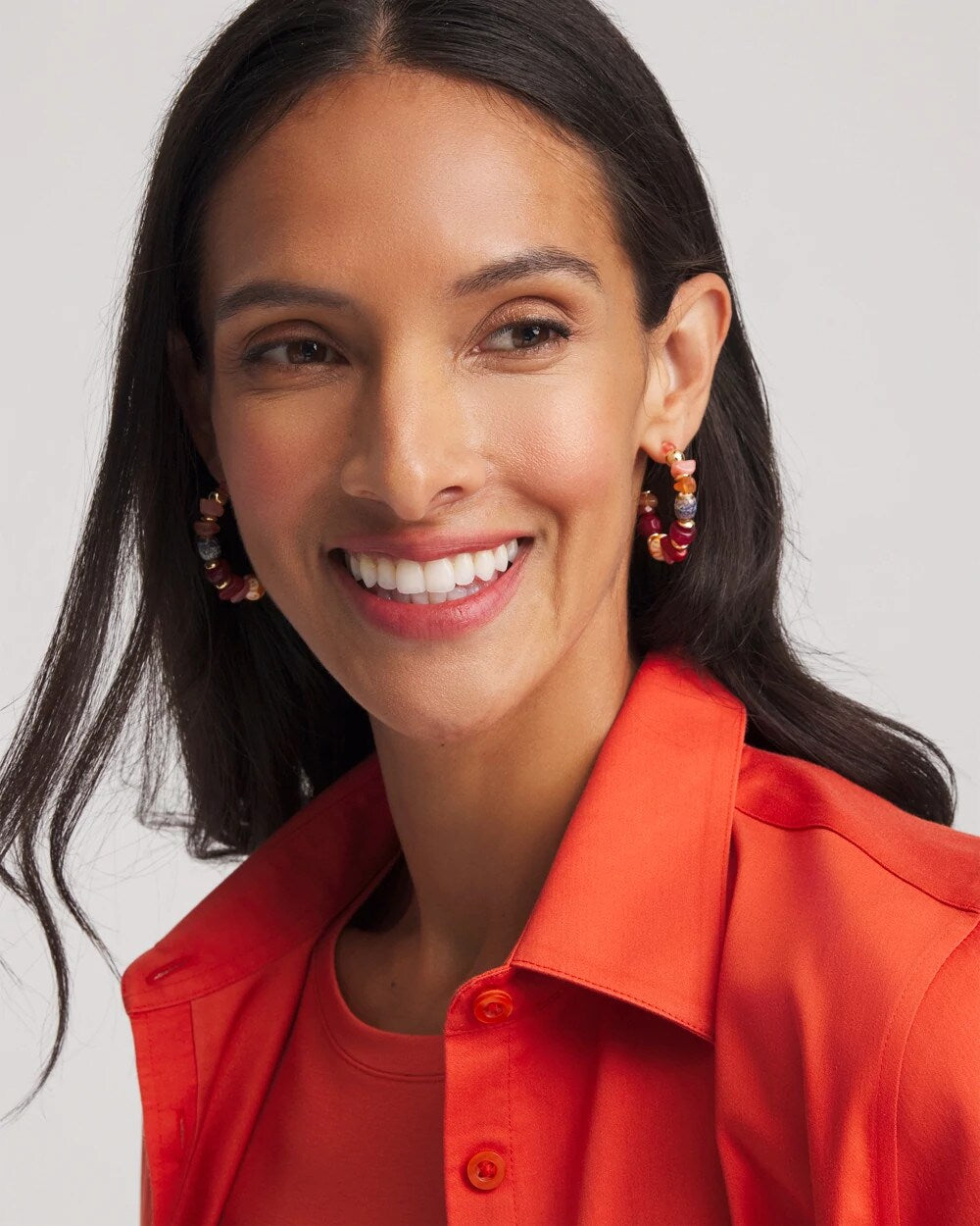 No Droop® Beaded Hoop Earrings - Chico's