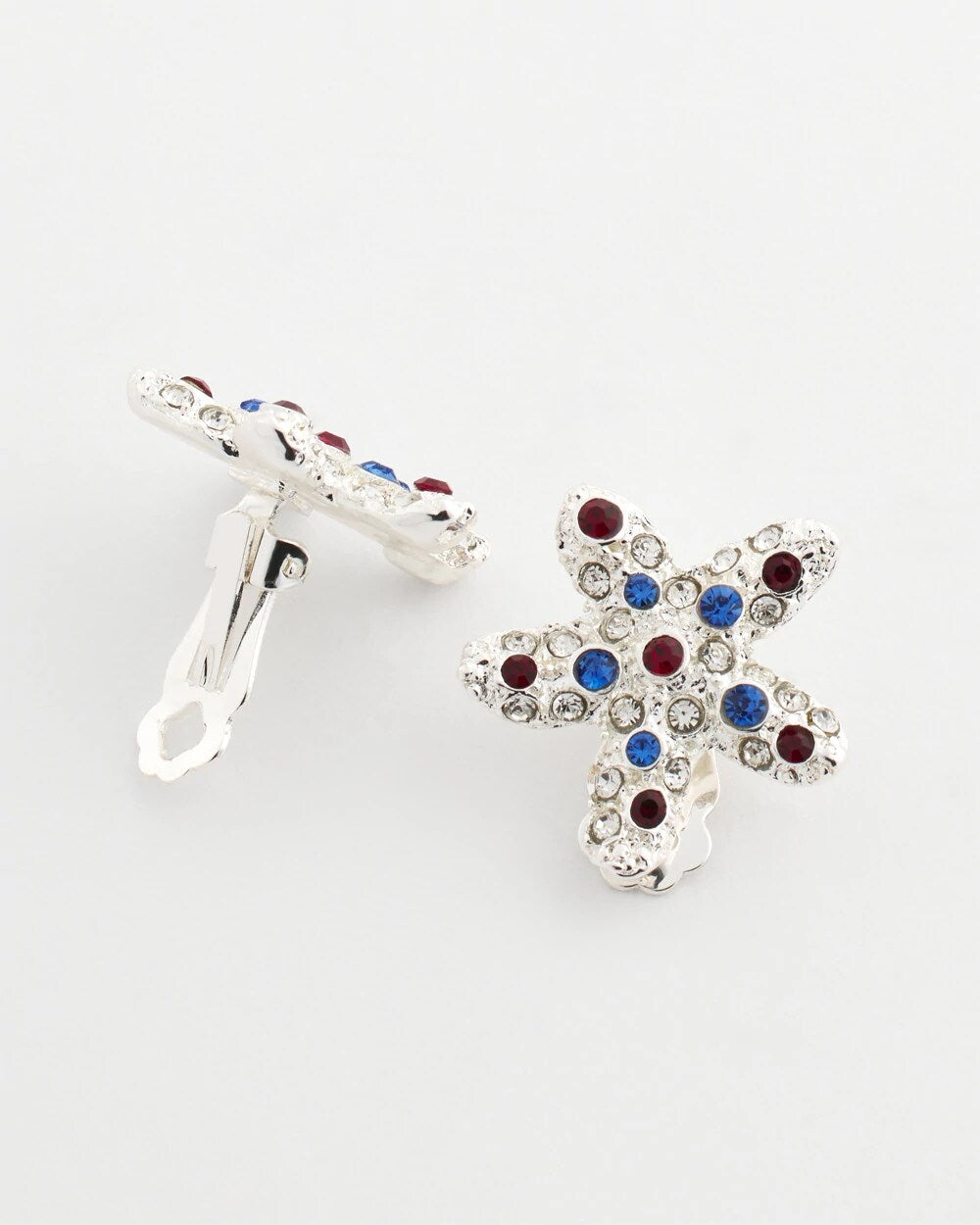 Red White & Blue Starfish Clip-On Earrings - Chico's